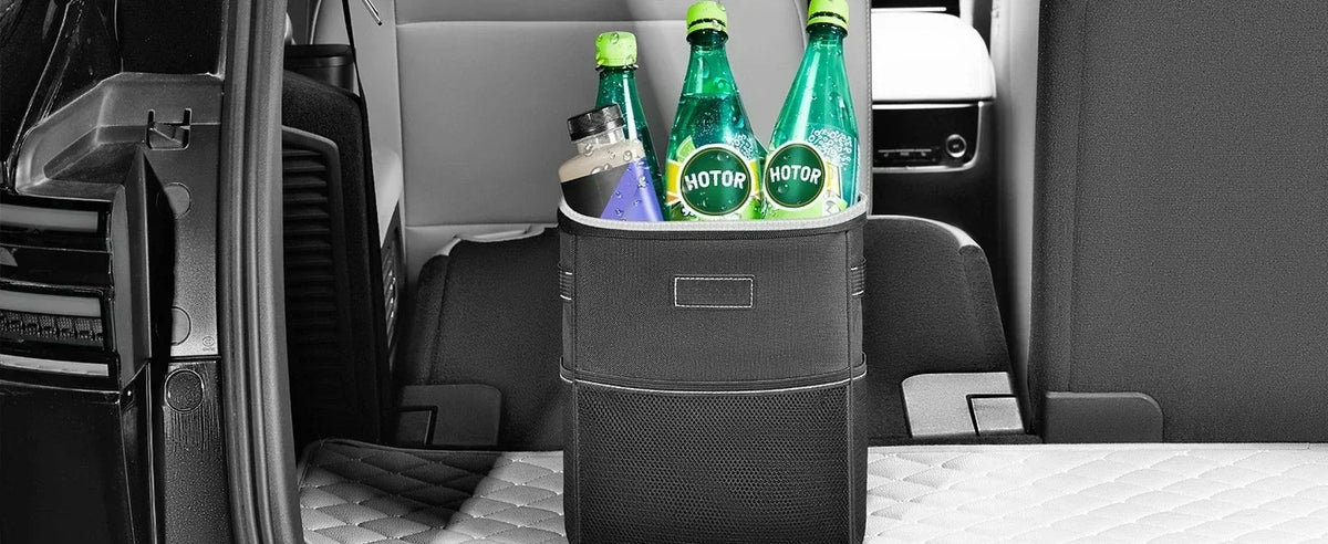 1 corbeille à déchets universelle pour voiture, poubelle suspendue avec poches de rangement, gardez votre voiture propre