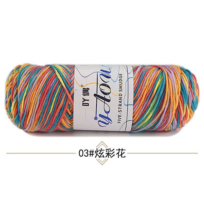 Fil à tricoter à la main en coton au lait coloré, 100g, section teinte au Crochet, ligne de fil, couverture, châle, chapeau, chaussettes, 200 mètres, 1 pièce