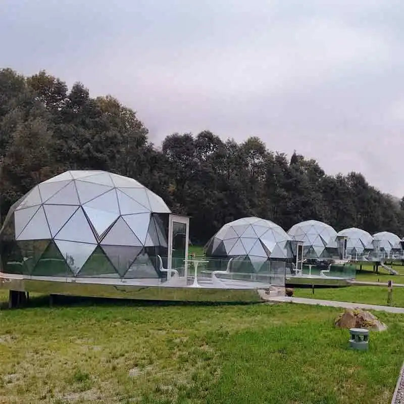 Tente dôme en verre de luxe de Style moderne pour 2-3 personnes, cadre en aluminium, tente extérieure en verre trempé pour fête, hôtel Igloo