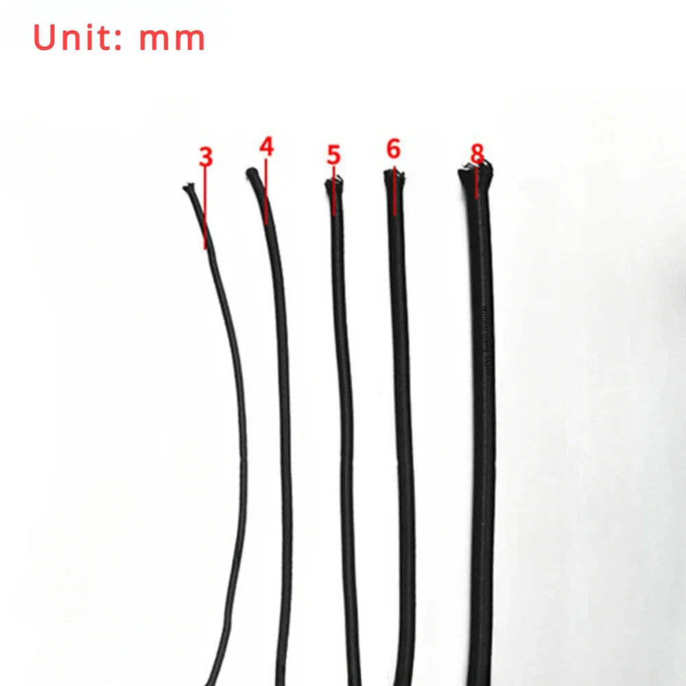 3/4/5/6/8MM noir fort cordon élastique élastique couture vêtements artisanat fournitures bande élastique élastiques corde bandes accessoires