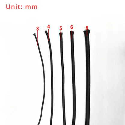 3/4/5/6/8MM noir fort cordon élastique élastique couture vêtements artisanat fournitures bande élastique élastiques corde bandes accessoires