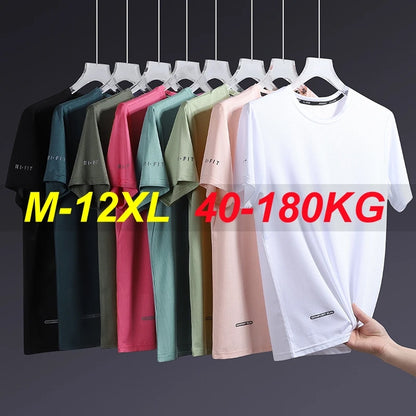 Hommes t-shirt 12xl 11xl 10xl t-shirts populaires grande taille 110-175kg 5XL 6XL 7XL grande taille Spandex col rond manches courtes surdimensionné hauts