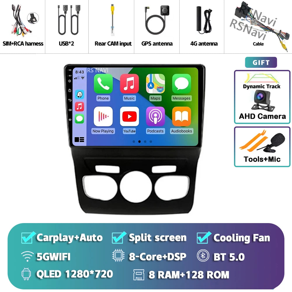 Android 15 Carplay DSP WIF + 4G autoradio GPS lecteur multimédia pour citroën C4 C4L DS4 2013 2014 2015 2016 2017 caméra stéréo 360