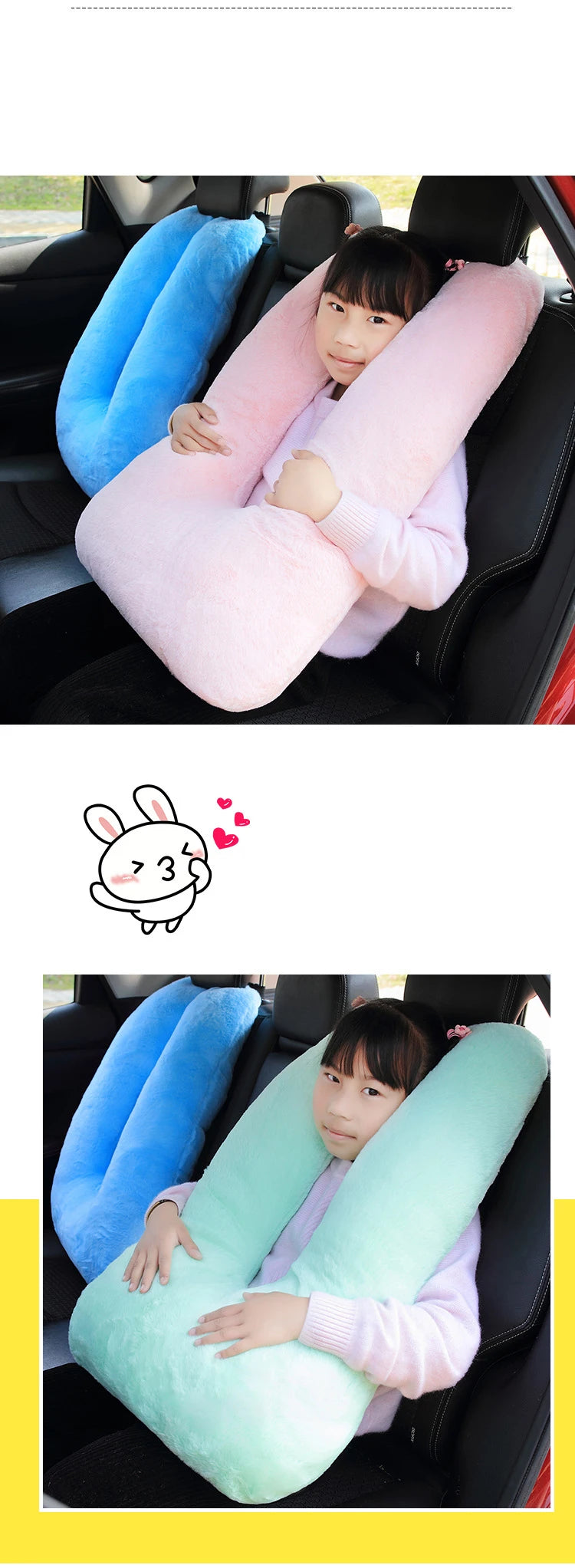 Oreiller de voiture ceintures de sécurité oreillers couverture voiture enfants voyage oreillers de couchage ceinture de sécurité automatique coussin en peluche épaulière Animal mignon
