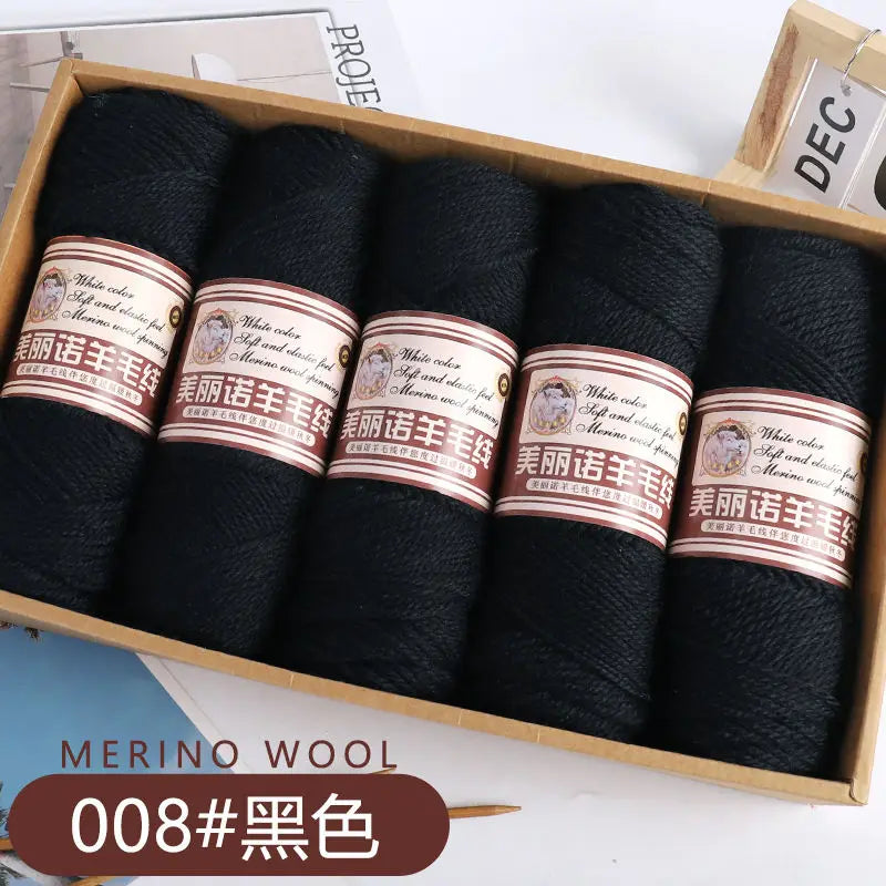 Fil de laine mérinos épais au Crochet à la main, 500 g/ensemble, pour chapeaux, manteaux, pulls, fil de laine mérinos doux pour la peau, gonflé, doux et chaud