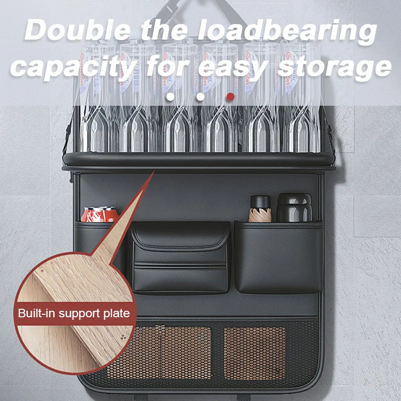 SEAMETAL – organisateur de dossier de siège de voiture, sac de rangement de siège arrière de voiture avec plateau de Table pliable, support de tablette, boîte à mouchoirs, accessoires de voiture