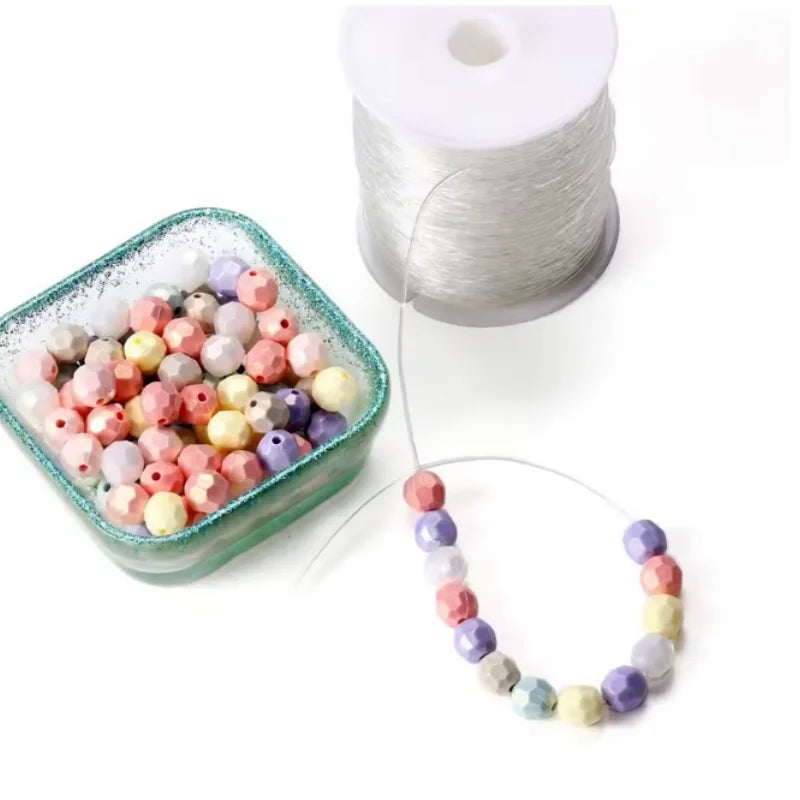 Fil élastique 100 m/rouleau, 2 pièces, fil de Bracelet à la mode pour Bracelet à main, fil de perles à rebond élevé pour la couture