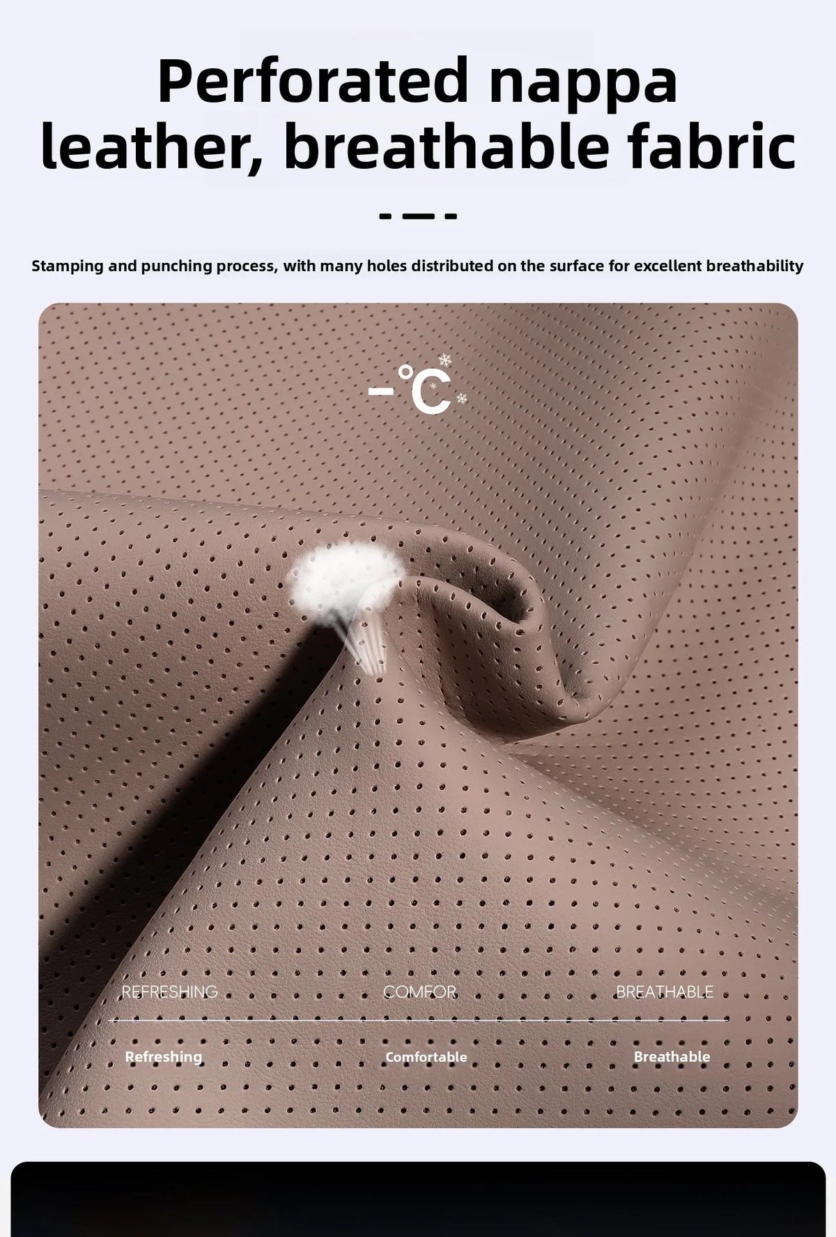 Coussin de tête de siège auto universel de haute qualité, oreiller de nuque en cuir perforé respirant, support lombaire pour voiture