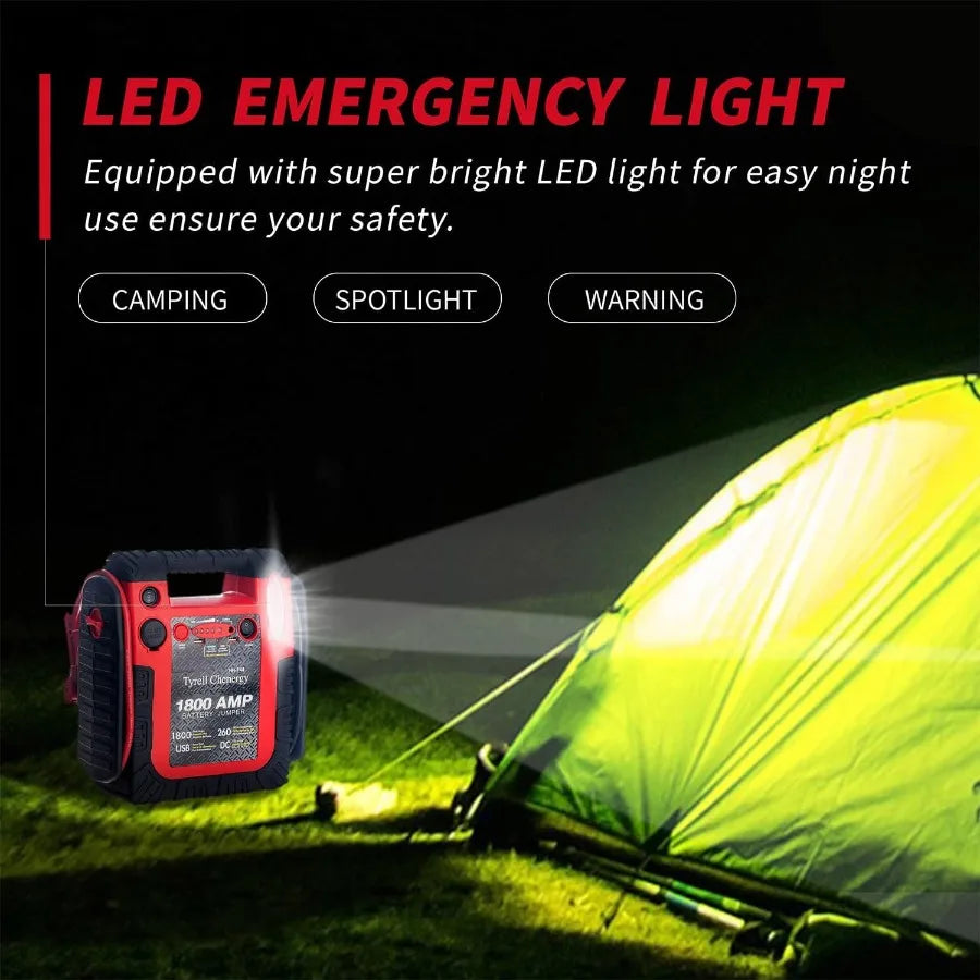 Démarreur de saut de batterie de voiture 1800A, avec compresseur d'air, 20000mAh, 12V, Booster de batterie au plomb automatique pour véhicule d'urgence, nouvelle mise à niveau