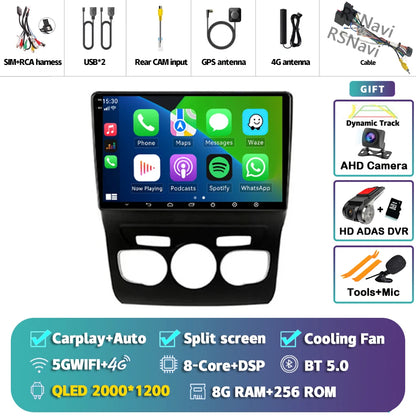 Android 15 Carplay DSP WIF + 4G autoradio GPS lecteur multimédia pour citroën C4 C4L DS4 2013 2014 2015 2016 2017 caméra stéréo 360