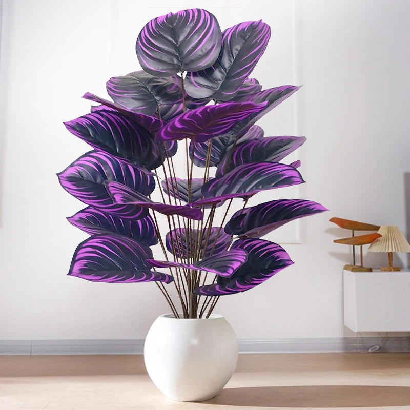 Grand palmier artificiel de 57 à 75cm, branches de plantes Monstera, feuilles de tortue en plastique, feuilles au toucher réel pour décoration de jardin de maison