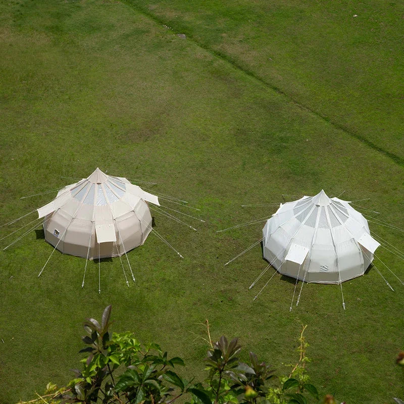 Tente Star Gazer avec logo personnalisé, 4m, 5m, 6m, quatre saisons, camping, blanc, kaki, Oxford, coton, étanche, goutte d'eau pour la fête