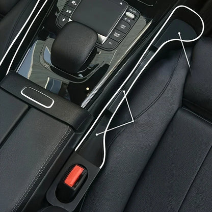 Organisateur de remplissage d'espace de siège de voiture, 2 pièces, mise à niveau du remplissage d'espace de siège latéral de voiture avec porte-gobelet et support pour téléphone, organisateur d'espace de siège de voi