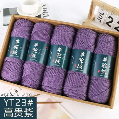 Fil de laine d'alpaga et cachemire, 500 g/ensemble, pour vêtements au Crochet, chapeaux, gants, moyennement épais, 3 plis, fil de laine tricoté à la main de haute qualité, gonflé