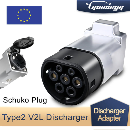 Déchargeur V2L, prise Schuko, véhicule V2L à charge de Type 2, Support MG BYD KIA, décharge pour Type 2, adaptateur de câble EV de décharge de voiture