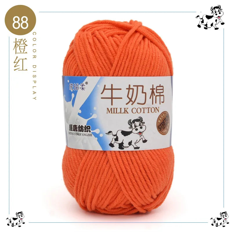 Fil à tricoter en coton au lait, 5 brins, 50g, pour bricolage de sacs de poupée, fil, écharpe, chaussettes