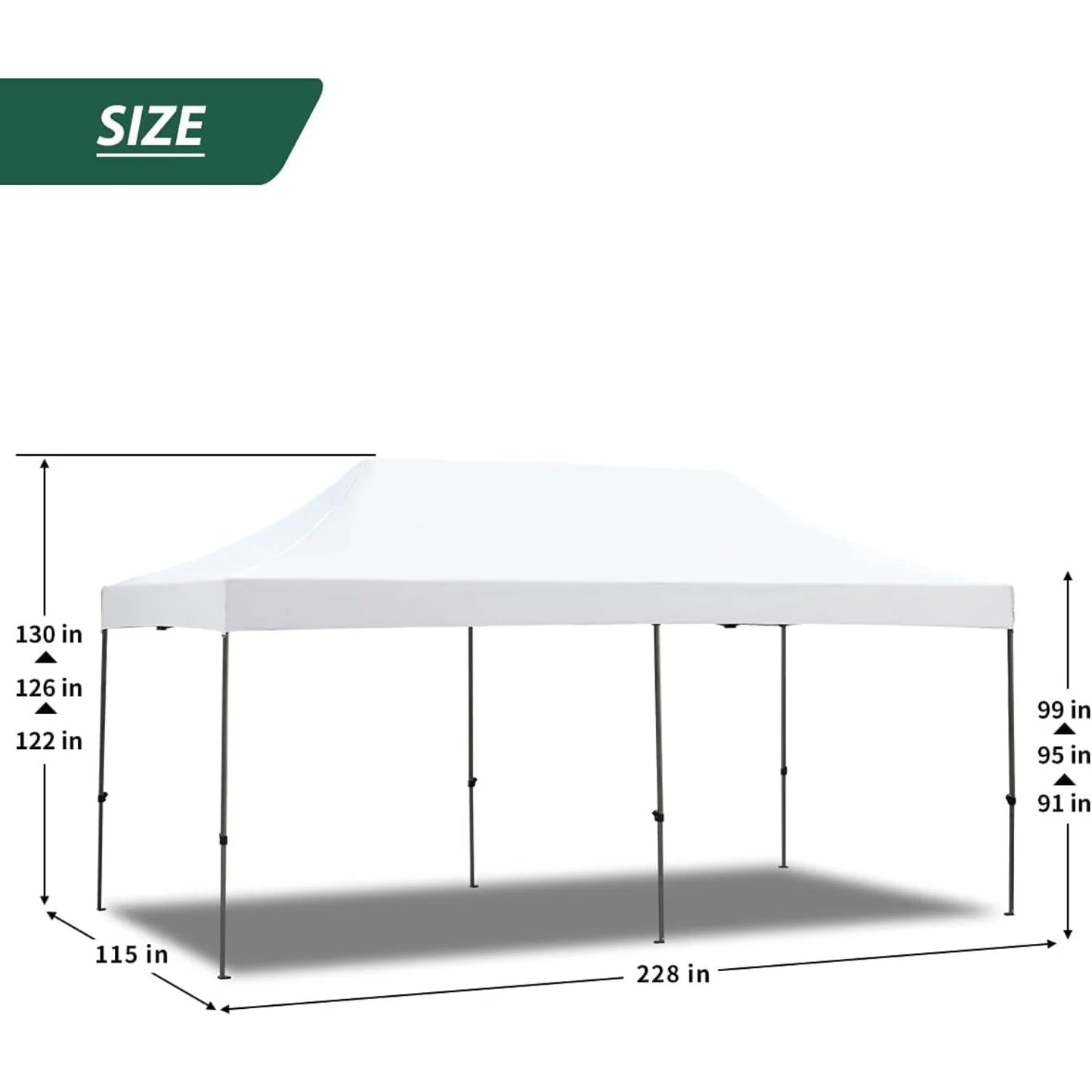 Tente pliante 10' x 20', auvent commercial instantané avec sac de transport, 6 sacs de sable, auvents d'extérieur pour festival, personnalisable