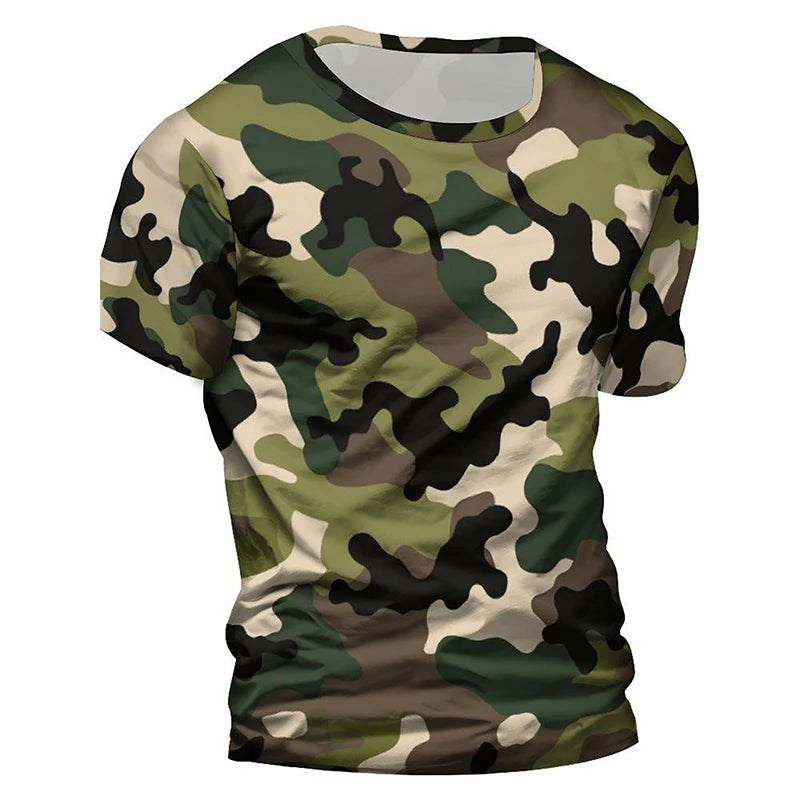 Mode Camouflage impression 3D T-Shirts hommes femmes décontracté col rond manches courtes t-shirt surdimensionné Harajuku Y2k hauts T-Shirts enfants vêtements