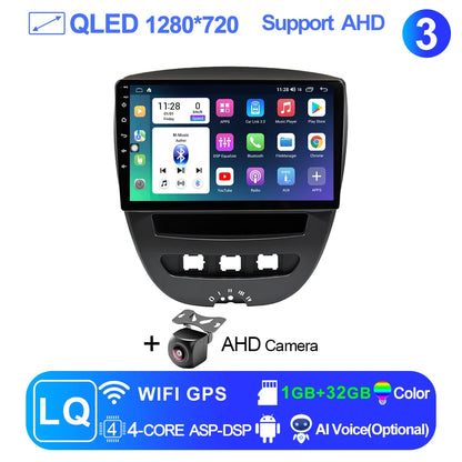 LEHX-Autoradio L6 Pro, Android 14, 2 Din, Stéréo, CarPlay, Limitation de Courant, GPS, pour Voiture KIT 107, Toyota Aygo, Cristaux en C1 (2005-2014)