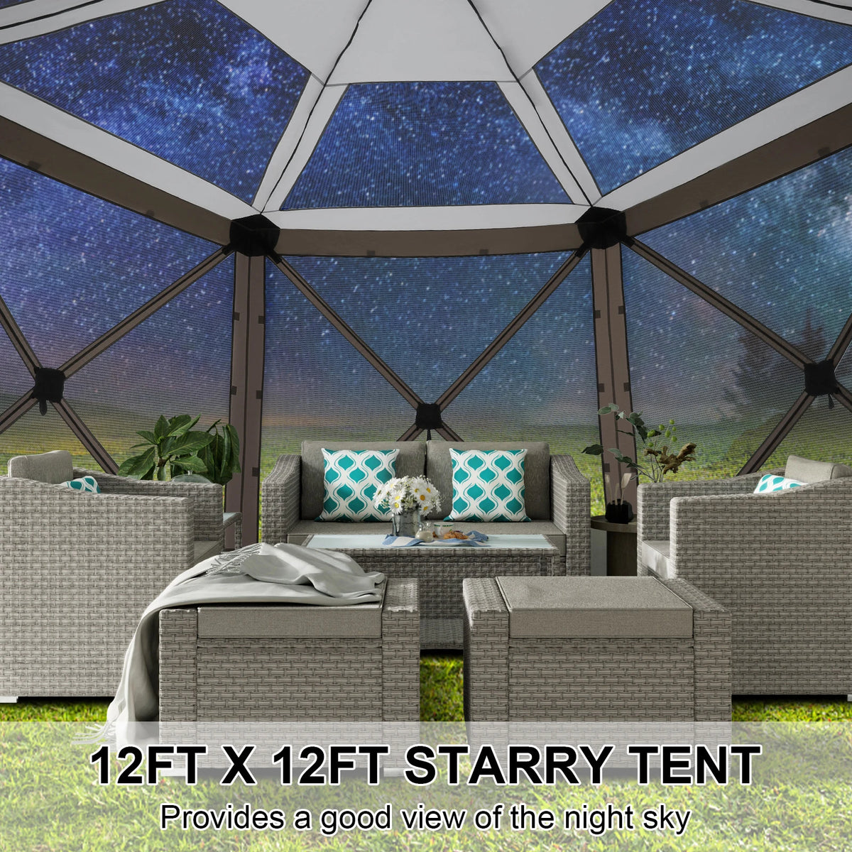 Maison d'écran de tente de belvédère escamotable pour le camping, pièce d'écran de 12x12 avec le toit parfait, belvédère d'écran extérieur avec le filet
