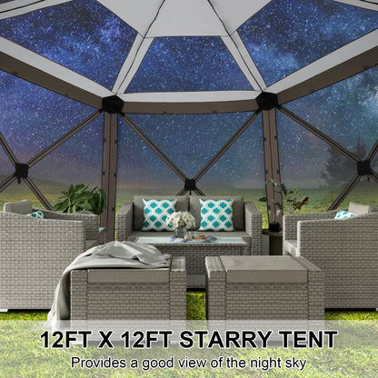 Maison d'écran de tente de belvédère escamotable pour le camping, pièce d'écran de 12x12 avec le toit parfait, belvédère d'écran extérieur avec le filet