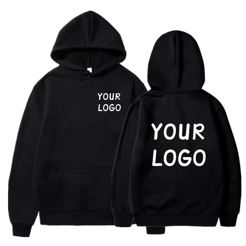 Sweat à capuche décontracté avec LOGO de votre marque pour hommes et femmes, pull de couleur unie, personnalité de rue, cadeaux personnalisés, DIY