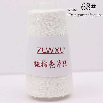   Блэк – fil de coton à paillettes, 100g, 800M, 3mm, décoration tricotée, crochet à la main, tricot jaune