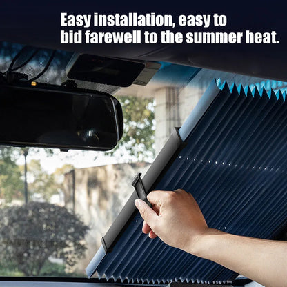 Rideau pare-soleil rétractable pour pare-brise de voiture, ensemble de protection pour fenêtre avant et arrière, Film réfléchissant UV, couverture de pare-soleil automobile