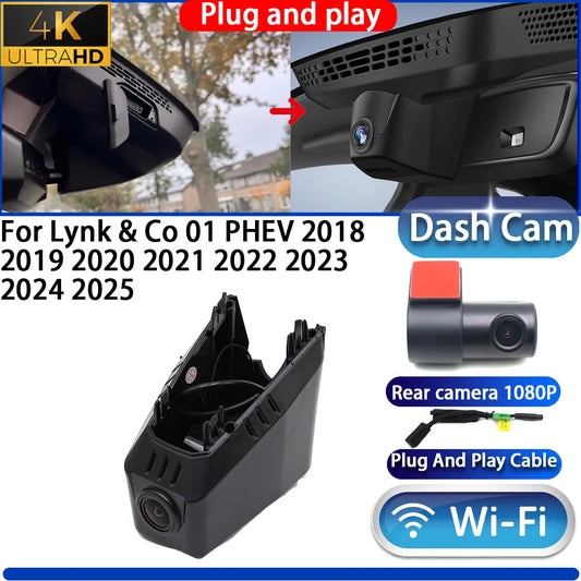 HighCity pour Lynk & Co 01 PHEV 2018 2019 2020 2021 2022 2023 2024 2025 caméra de tableau de bord DVR 4K Wifl enregistreur vidéo Plug And Play