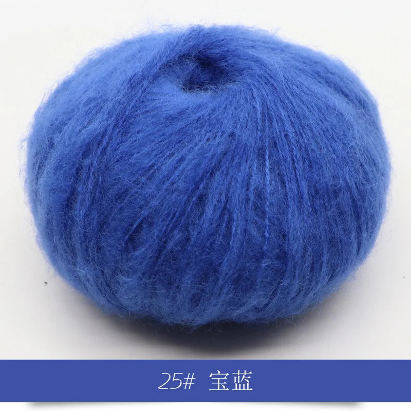 Fil Mohair tricoté à la main, 25g, 1 pièce, ligne de laine chaude au Crochet, pull shwal, écharpe