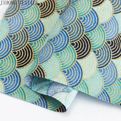 Tissu bronzé Kimono japonais 50x145cm, tissu en coton imprimé fleurs de cerisier Sushi, matériaux de bricolage, accessoires de Patchwork pour la couture