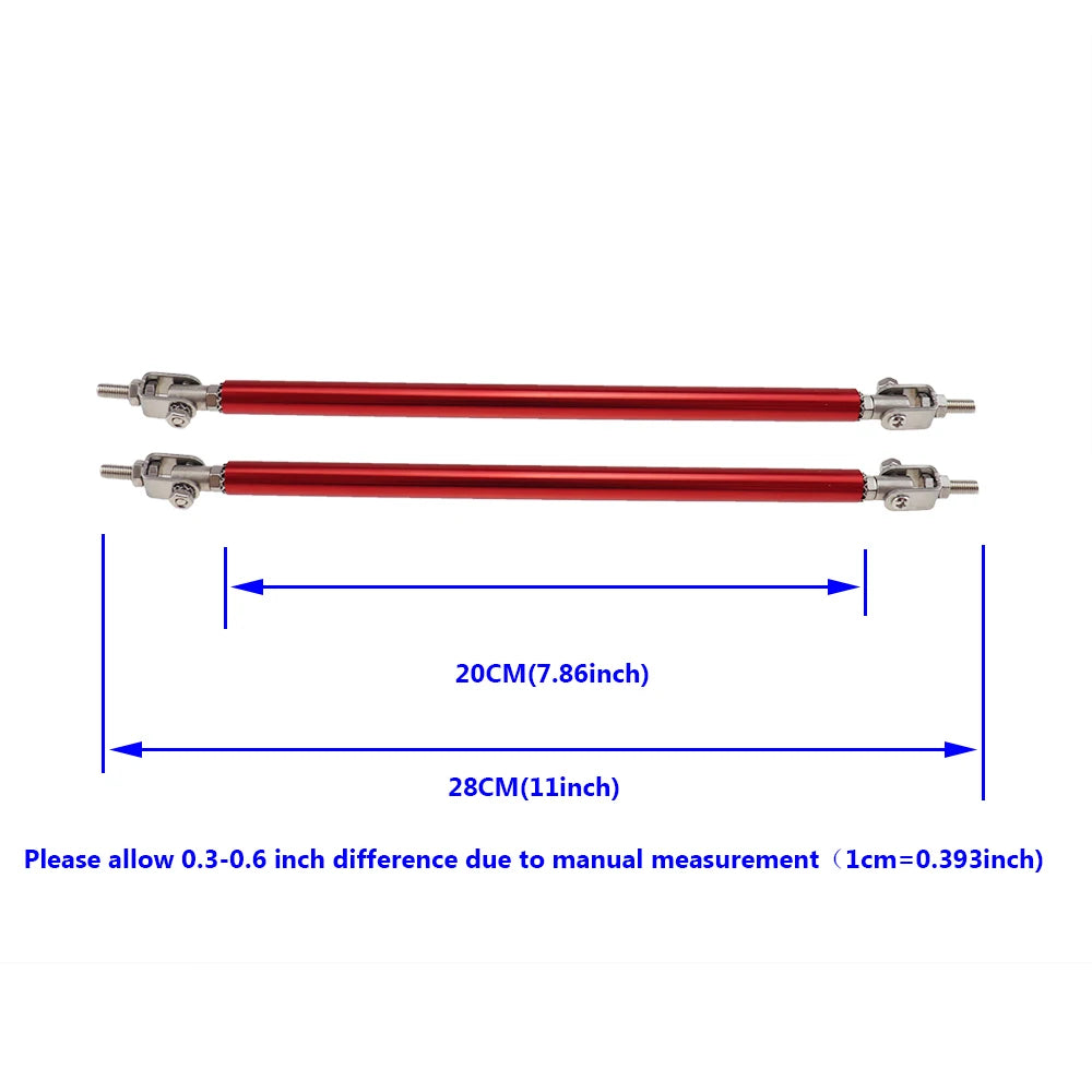 Kit universel de carrosserie de lèvre de pare-chocs avant de voiture + séparateur de becquet de jupe latérale de 2M + tiges de support de 20CM pour Honda pour Nissan protection de carrosserie de voiture