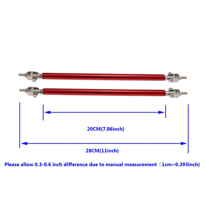 Kit universel de carrosserie de lèvre de pare-chocs avant de voiture + séparateur de becquet de jupe latérale de 2M + tiges de support de 20CM pour Honda pour Nissan protection de carrosserie de voiture