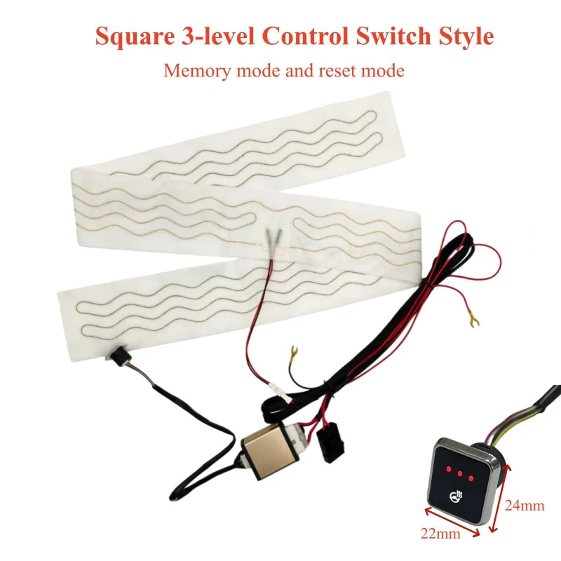 Kit de chauffage universel pour volant de voiture intégré, 12V 40W, coussin chauffant en fil d'alliage, système de commutation de contrôle du niveau de spécifications de voiture