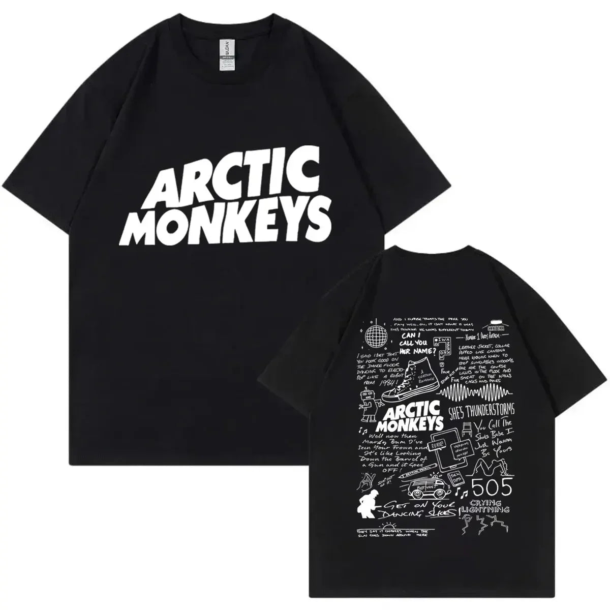 Arctic Monkey Lyrics Limited Design Graphic T Shirts pour femmes, T-shirt en coton, Rock Respzed, Harajuku, Hip Hop Trend Économie, Mode