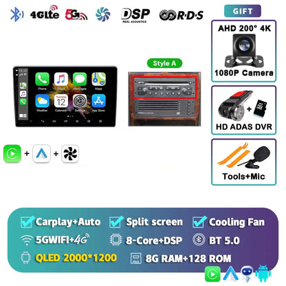 Autoradio Android 15 pour Peugeot 307 CC 307CC 307SW 2002 - 2013 sans fil Carplay Android Auto stéréo lecteur multimédia 4G 2 Din