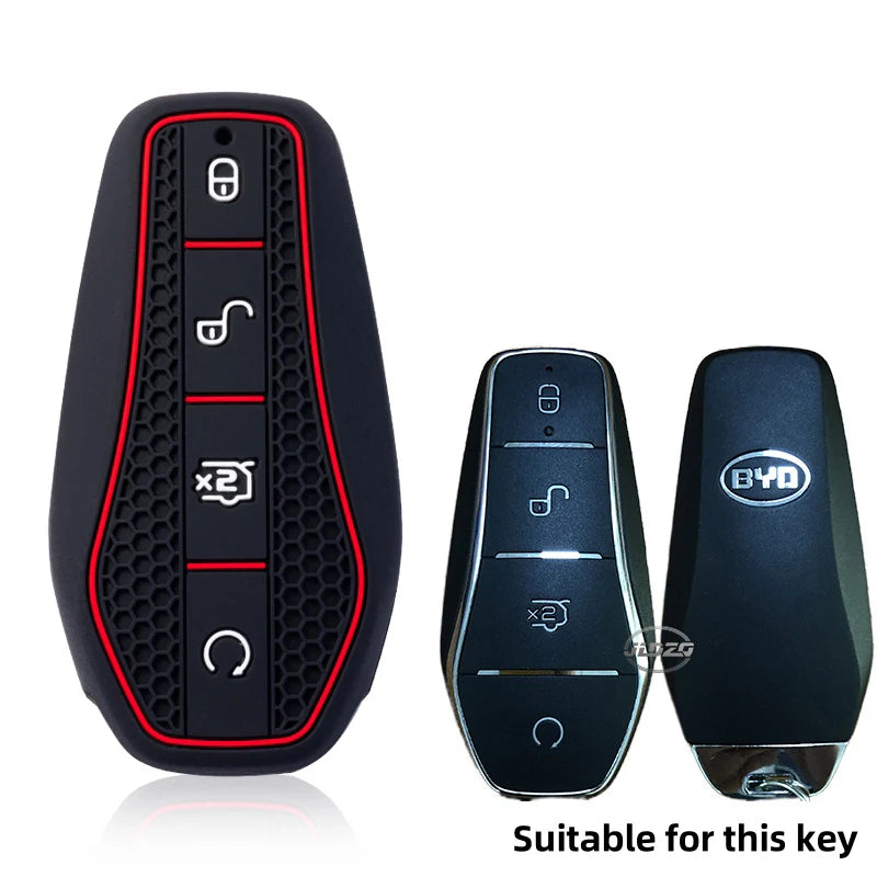 Étui pour clé de voiture en Silicone, support de chaîne, pour BYD Atto 3 Han EV Dolphin Song PRO Max Tang DM Yuan Dolphin E2 Qin PLUS