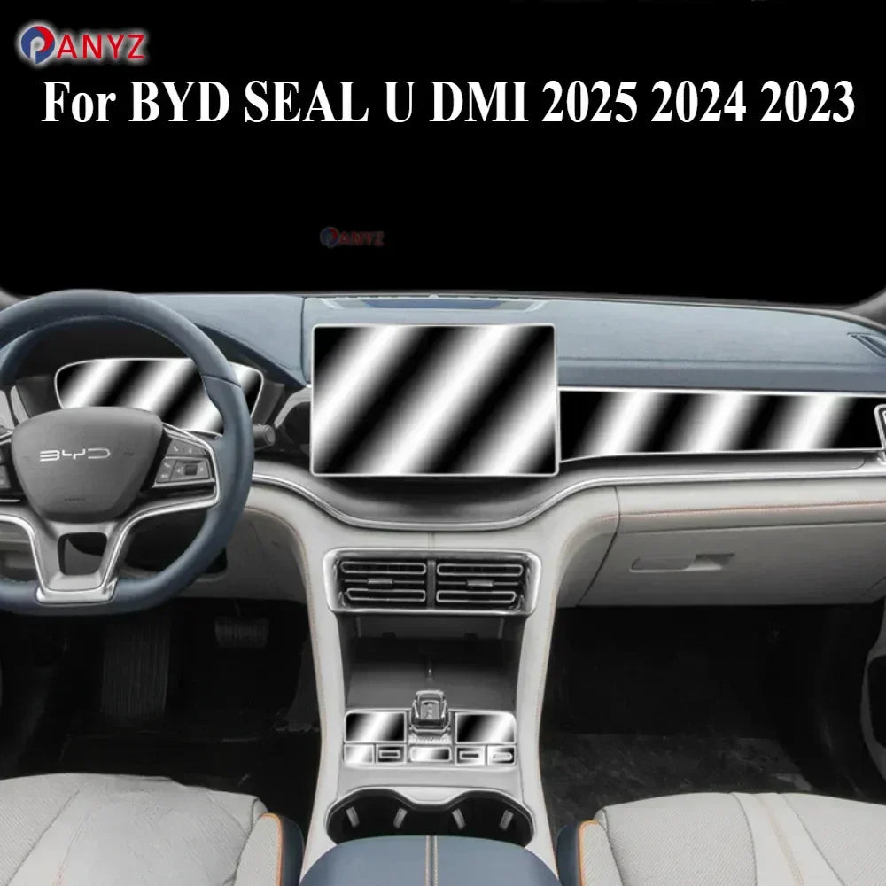 Film Transparent en TPU pour accessoires d'intérieur BYD SEAL U DMI 2025 2024 2023, panneau d'engrenage, Console centrale GPS, autocollant de Protection PPF