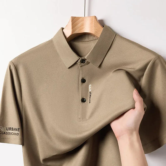Chemise à manches courtes pour hommes, décontractée, avec Badge, Polo de couleur unie, à la mode, respirante, confortable, polyvalente, nouvelle collection