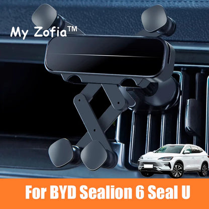 Support de téléphone de voiture pour BYD Seal U Sealion 6 Song Plus, support de téléphone portable rotatif, accessoires de support, 2023, 2024, gravité, rapide, ket, 2025