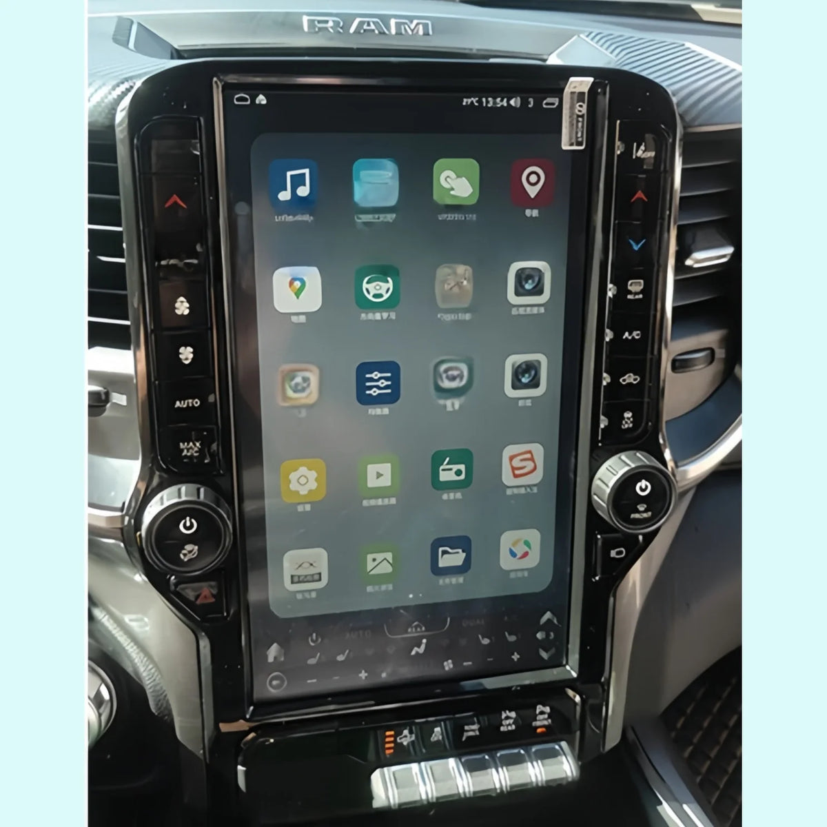 Radio de Navigation stéréo avec écran Big Toch, pour Dodge Ram 2019 – 2023, lecteur vidéo multimédia Android, sans fil, Carplay Head Uint Auto