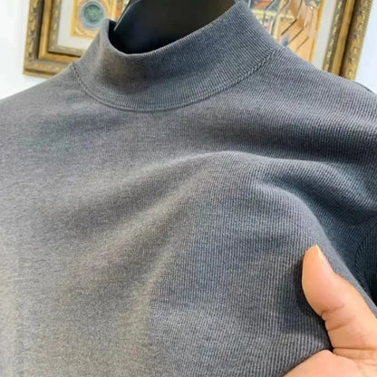 Sous-vêtements thermiques à Base épaisse pour hommes, T-shirt décontracté à manches longues et col Semi-haut pour porter à l'intérieur et à l'extérieur, automne et hiver