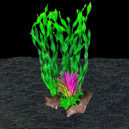 Plantes artificielles décoratives pour aquarium, herbe aquatique en plastique pour décorations d'aquarium, accessoires pour aquarium, plantas acuario