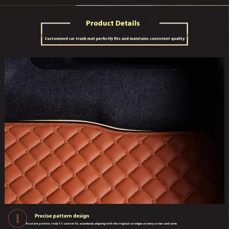 Tapis de coffre de voiture en cuir artificiel personnalisé, pour Bmw F01 série 7 E65 E66 E68 F02 G11 G12, accessoires d'intérieur de voiture, détails