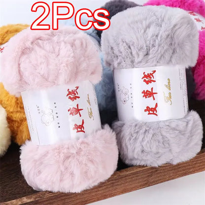 Fil de laine de vison au Crochet, 2 pièces, fil de fausse fourrure, cachemire, tricot à la main, fil de pull, vêtements, écharpe, fil de vison moelleux