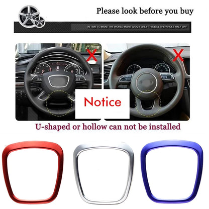 Autocollants de couverture de logo central de volant de voiture, garniture pour Audi A4 B6 B7 B8 A6 C6 A5 Q7 Q5 A3 8P S3 8, accessoires d'intérieur