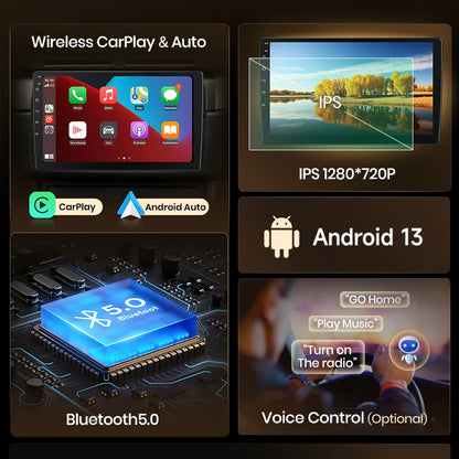 Junsun-V1 AI Voice Wireless CarPlay Android Auto Radio, KIT Rods 2007, 2008, 2009, 2010-2016, 4G, Système intelligent de voiture, GPS