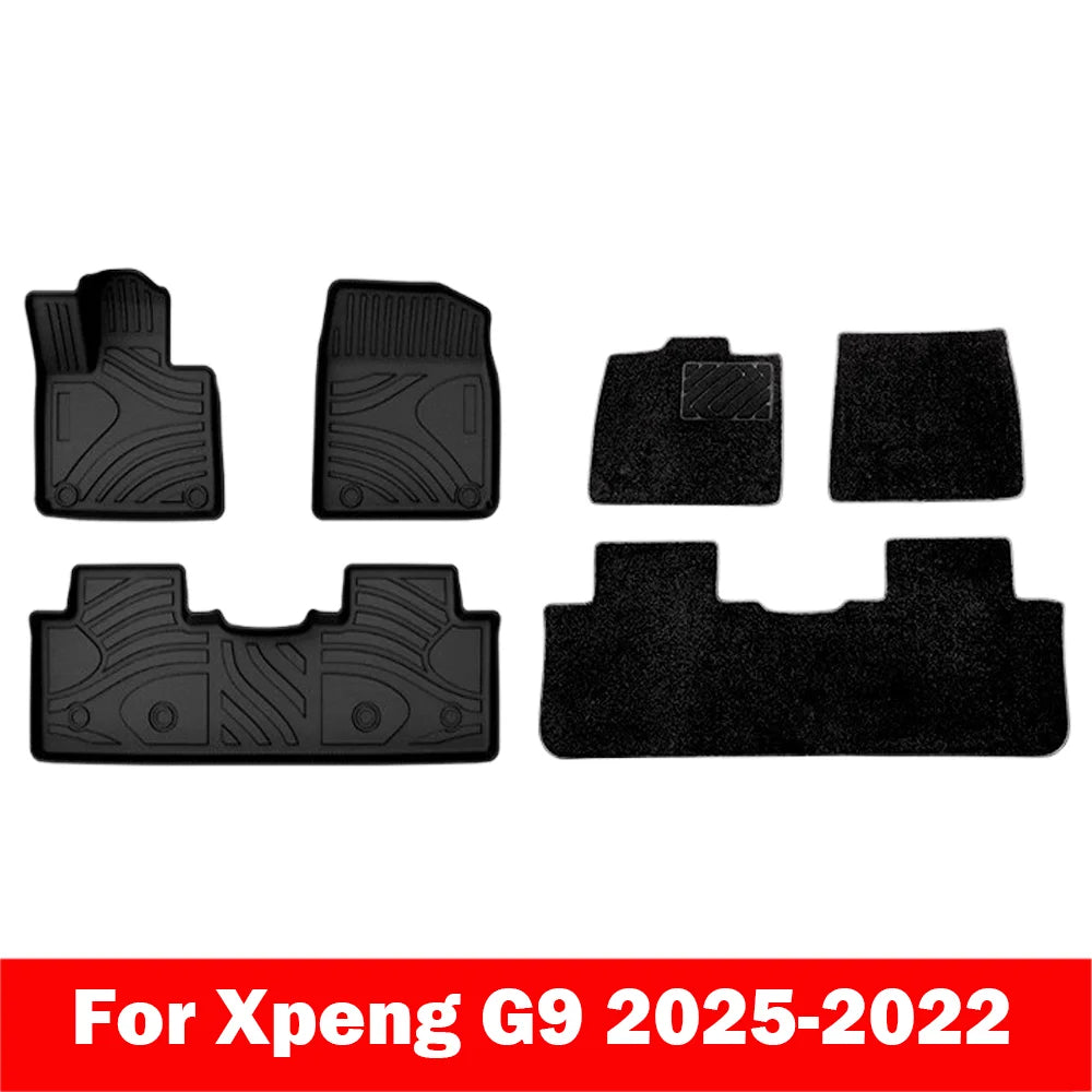 Tapis de sol et doublure de chargement en TPE pour Xpeng G9 2022 – 2024, doublures de sol toutes saisons, tapis de coffre en TPE, tampon étanche robuste LHD