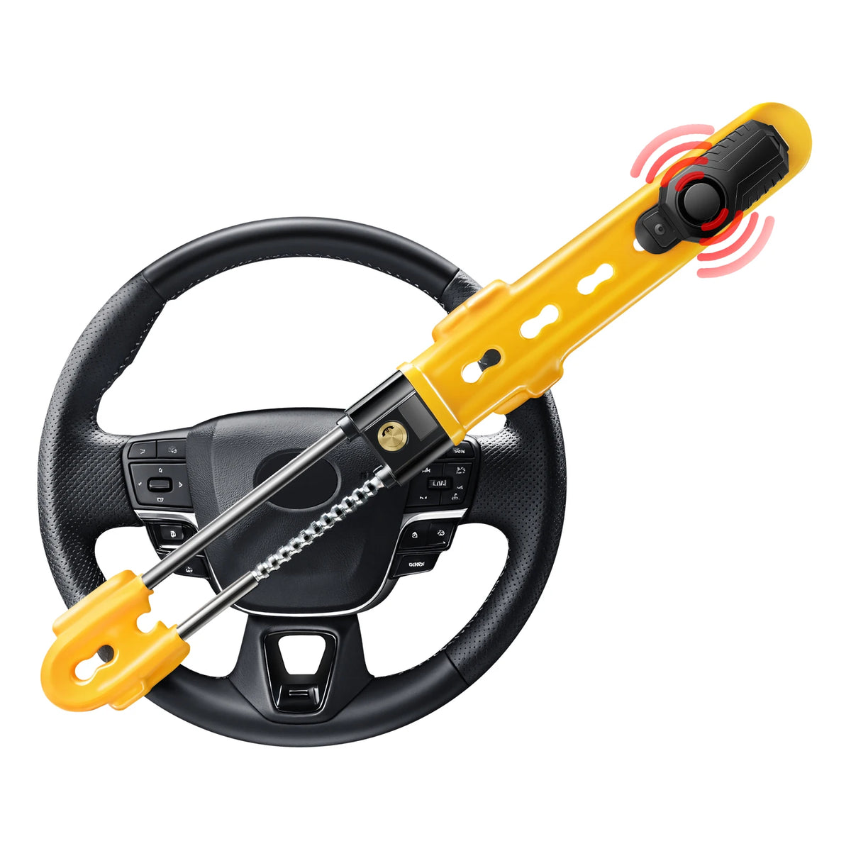 Verrouillage du volant avec alarme 113dB, dispositif antivol, verrouillage de sécurité pour voiture, alarme de verrouillage de roue de voiture réglable avec 2 clés