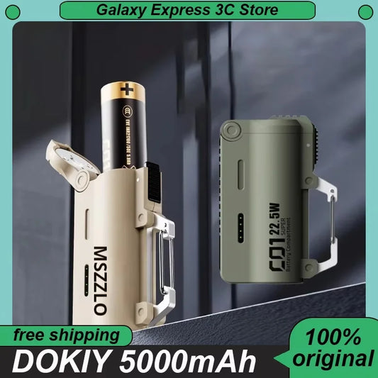 DOKIY 5000mAh 22.5W Super compartiment de batterie charge rapide chargeur Portable Camping en plein air PowerBank avec boucle à crochet Original